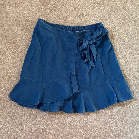 BCBGeneration Denim Faux Wrap Skirt - Picture 2 of 6